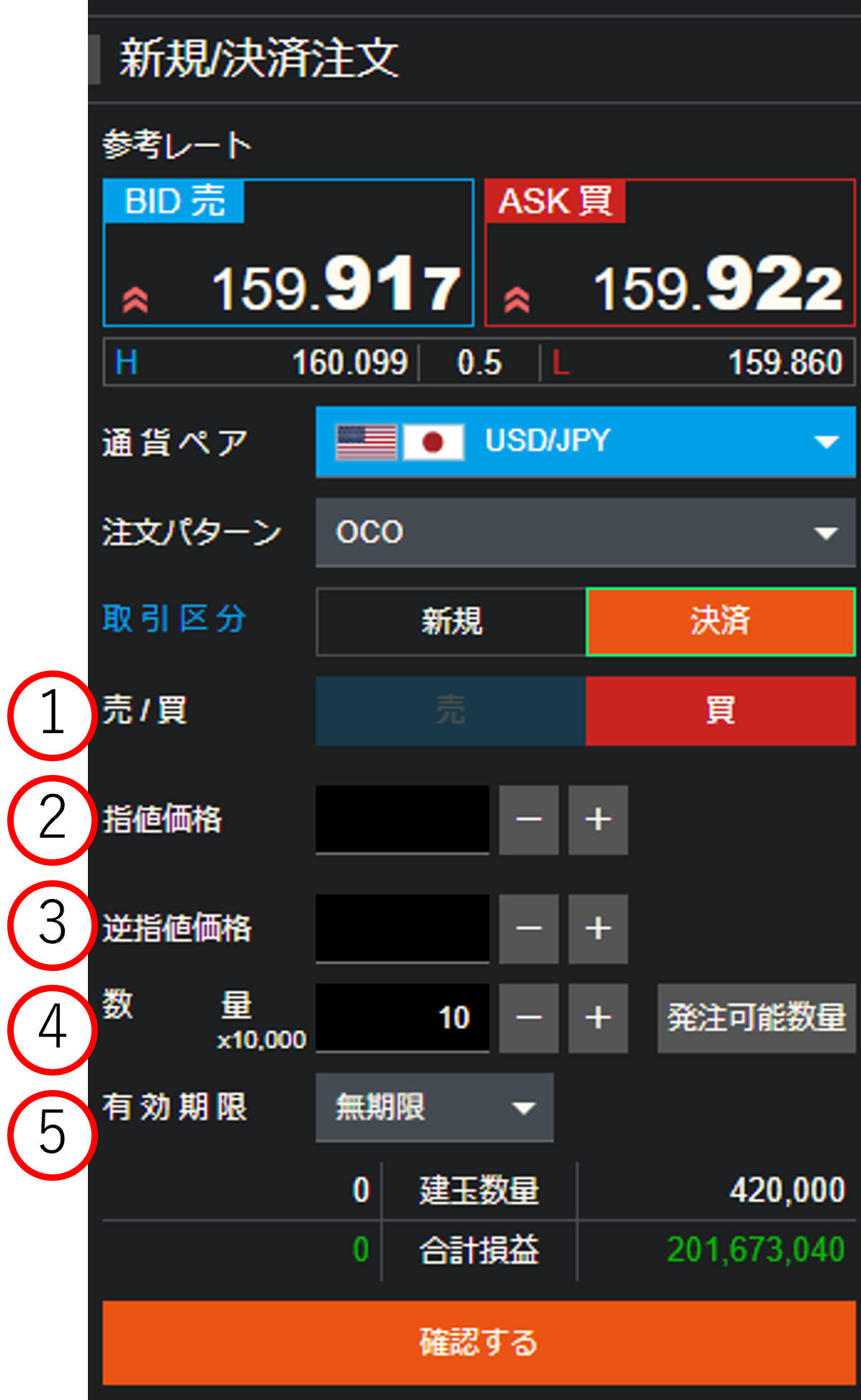 OCO・決済